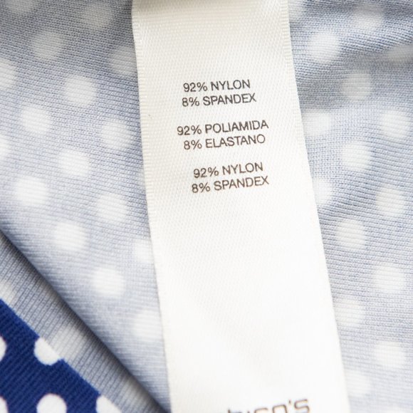 Chico's Dazzling Dot Tank Top Polka Dot Stretch Blue White Size 0 Small New - Picture 5 of 7